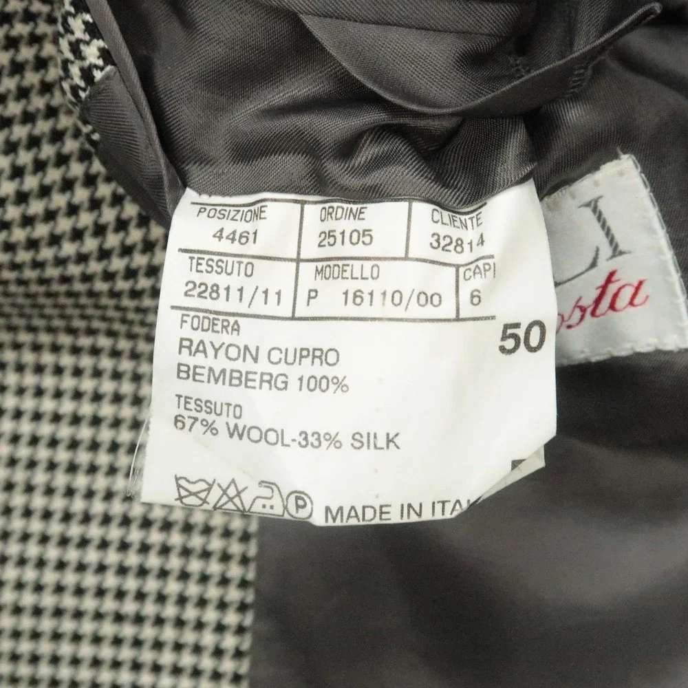 Canali Blazer Mens 40 Beige Proposta Houndstooth‎ Wool Silk Sport Coat Italy